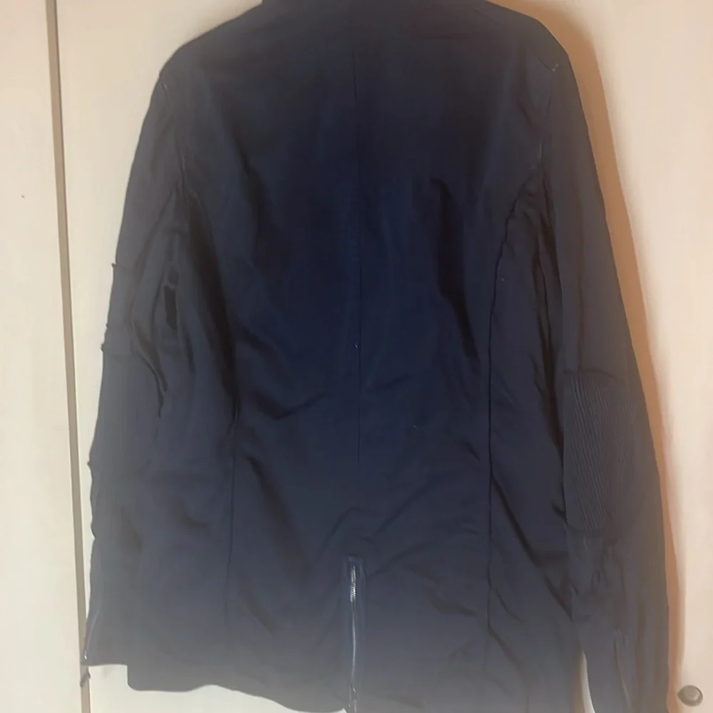 Essentials Navy Blazer with Patch Details reversible men’s large